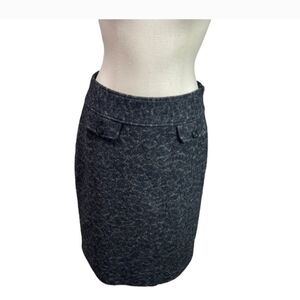 Tribal Black and Gray Wool Blend Pencil Skirt Size 8